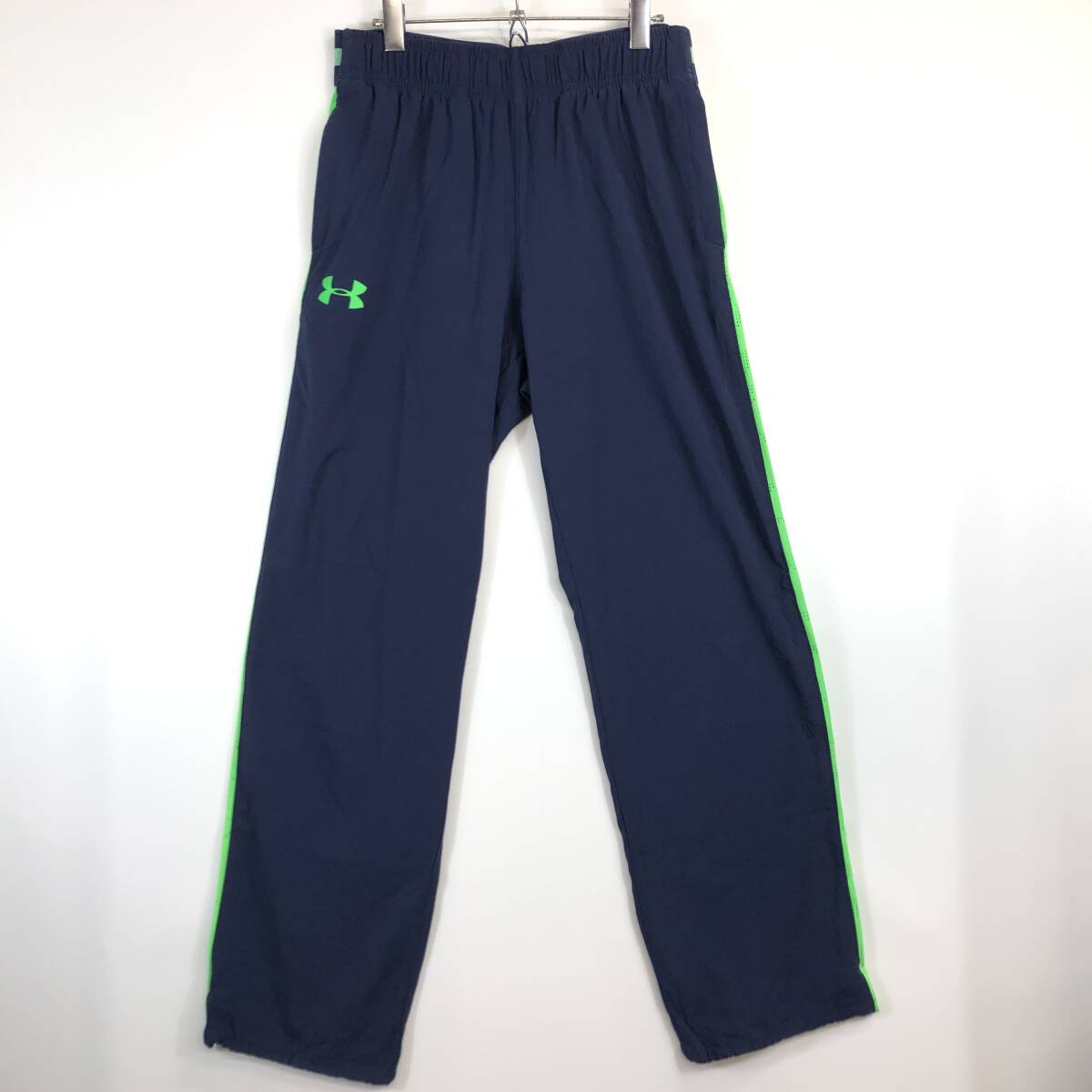 アンダーアーマー UNDER ARMOUR ナイロンパンツ ネイビー グリーン XLサイズ MTR8332拍卖