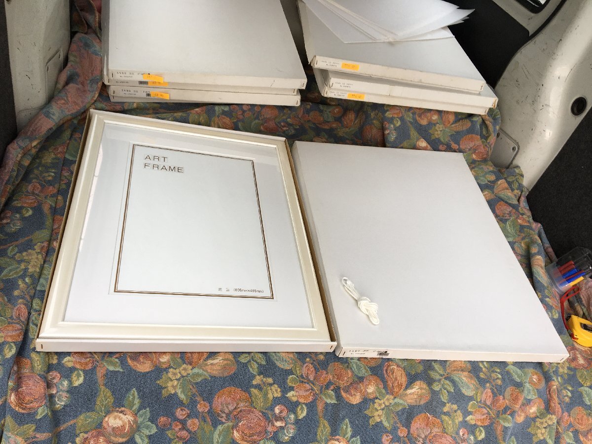 ⑥【500円配達~】5590 アートフレーム 木製額 未使用品 額縁 三三 606×455㎜ パールホワイト マットボード 水彩 デッサン拍卖
