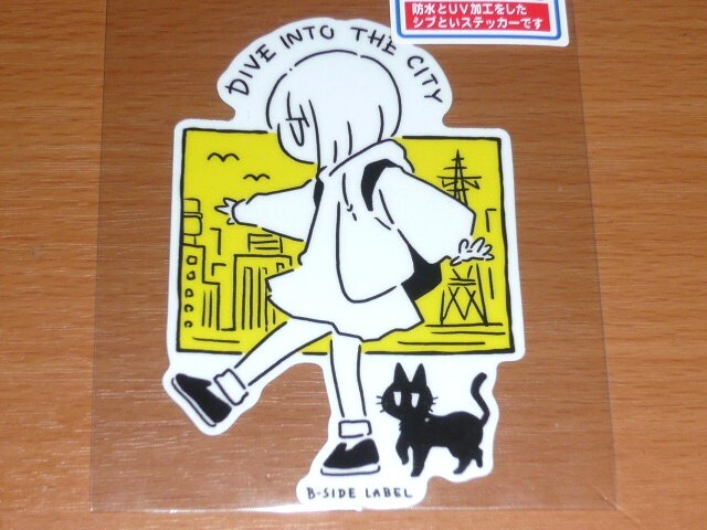 ◆シウチトモミ ステッカー◆デフォ 散歩ガール 黄◆B-SIDE LABEL◆拍卖