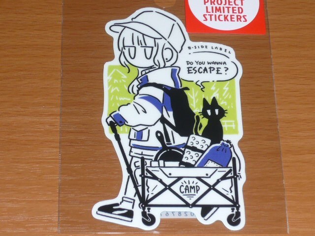 ◆シウチトモミ ステッカー◆限定◆デフォ 焚火ガール◆B-SIDE LABEL◆拍卖