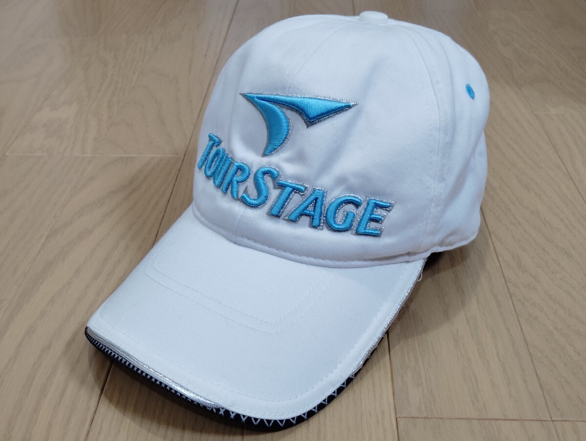 『TourSTAGEツアーステージ』3D刺繍デザインキャップ◆ホワイト/フリーサイズ(約57~60㎝)拍卖