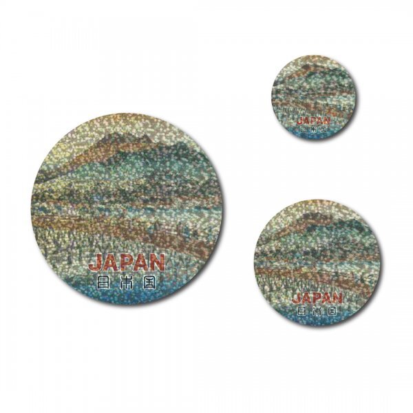 日本製 浮世絵 ステッカー 3点セット 丸型 新品 嵐山 ホログラム グロス 日本の美しさ お土産 プレゼント おしゃれ キラキラ 派手 和柄拍卖