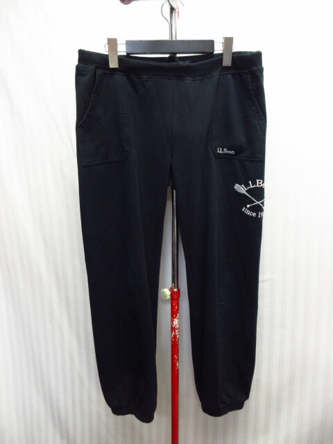 LLBEAN ロゴ刺繍スウェットパンツ メンズL 黒 ジャージパンツ トラックパンツ トレーニングパンツ ジョガーパンツ アウトドア ズボン05072拍卖