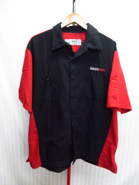 RED KAP レッドキャップ ビッグサイズ ワークシャツ メンズXL LL 赤黒 オーバーサイズシャツ ビッグシルエットシャツ 半袖シャツ 05163拍卖