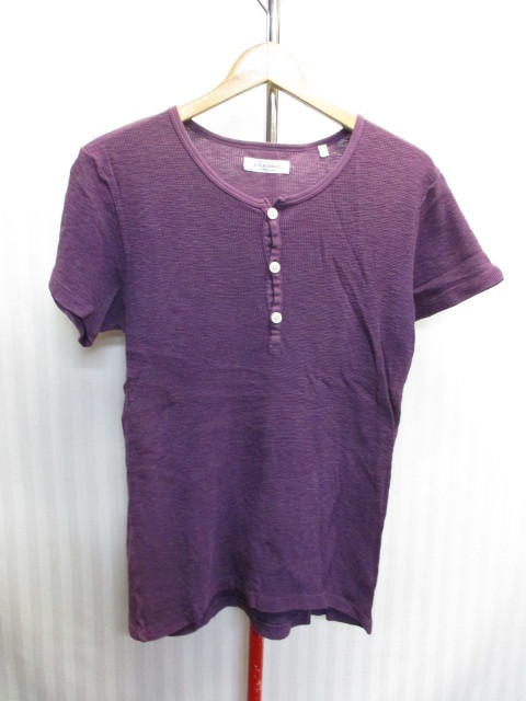 ハリウッドランチマーケット サーマル地Tシャツ メンズ2 紫 パープルシャツ 半袖シャツ 半袖カットソー 半袖ウエア 07143拍卖
