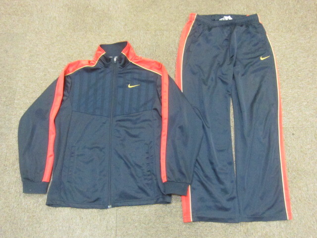 ナイキ ジャージ上下セットアップ メンズL 紺赤 トラックスーツ上下 トレーニングウエア トラックジャケット&ジャージパンツ 05109拍卖