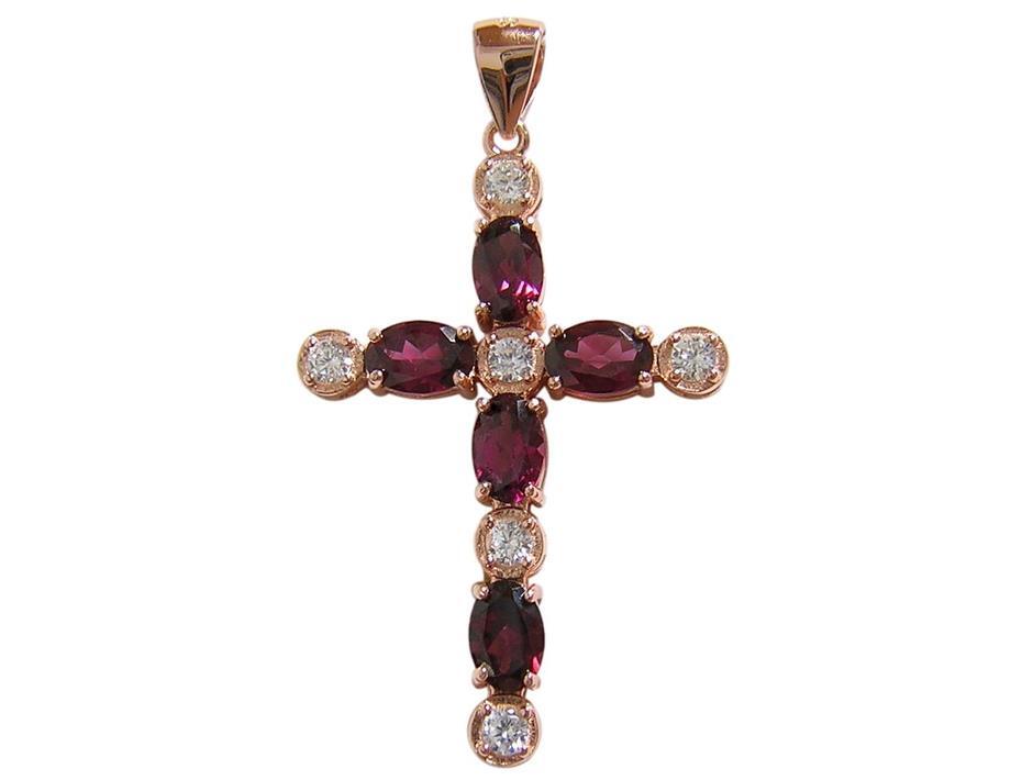 『天然ロードライトガーネット』 十字架 クロス ペンダントトップ拍卖
