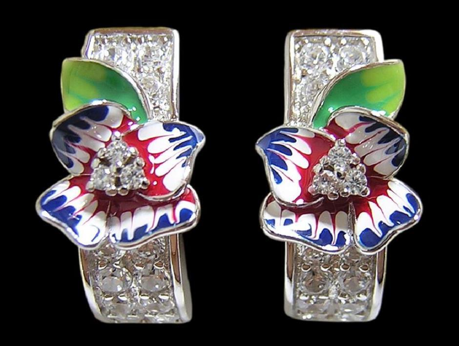 『キュービックジルコニア』 エナメル ピアス拍卖