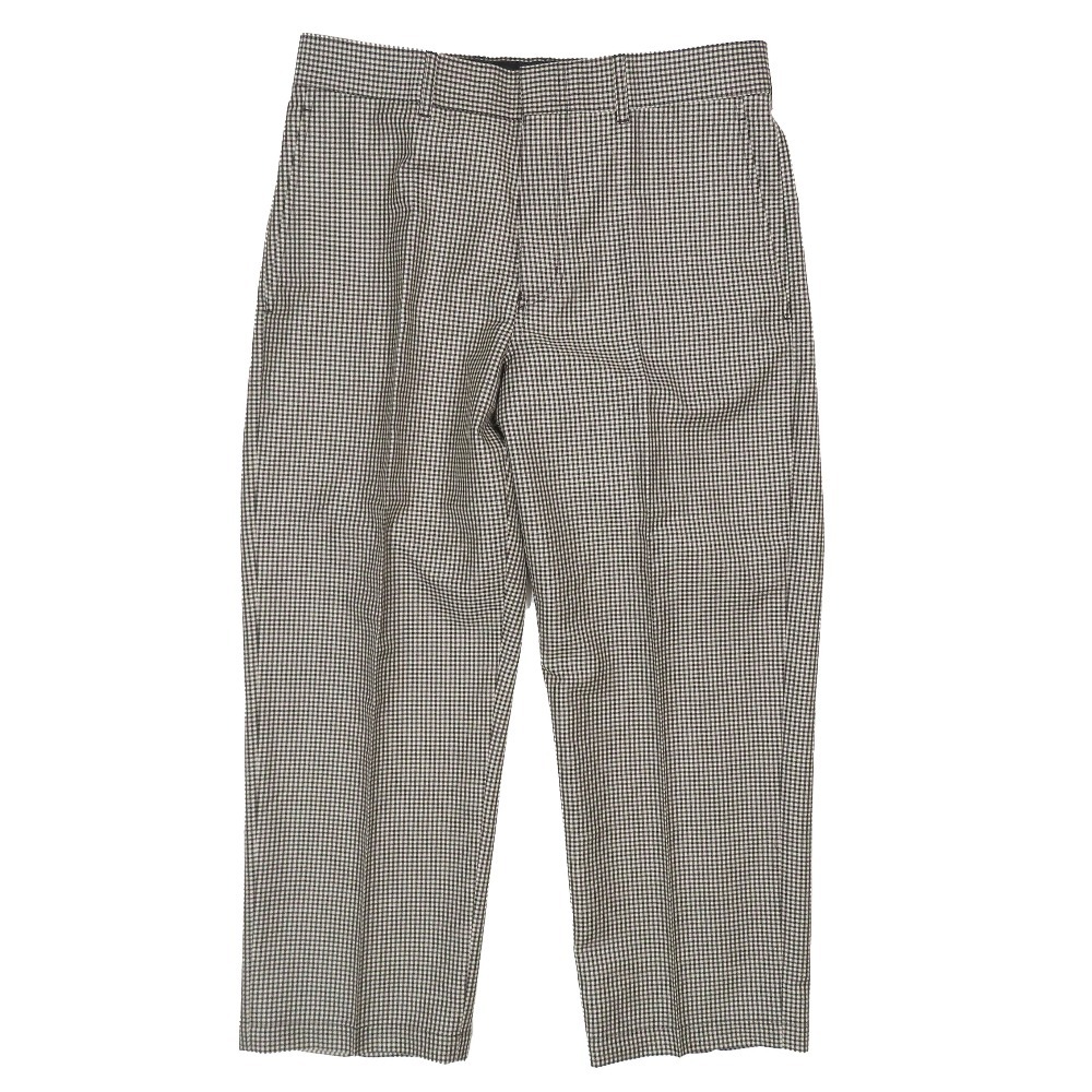 未使用 22aw DIOR ディオール 千鳥総柄 スラックス クロップド パンツ ウール シルク混 293C140B5576 ボトムス 黒 白 茶 48拍卖