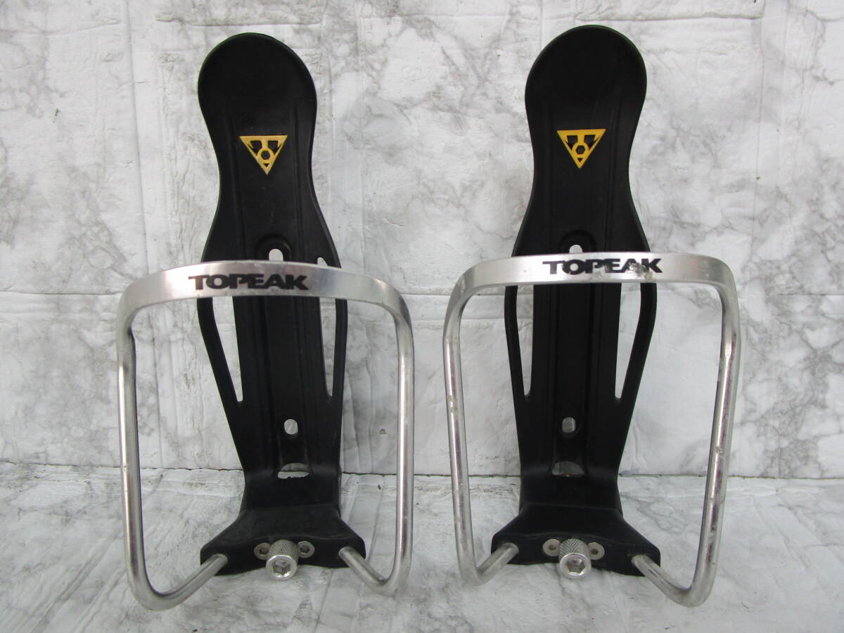 W.25.E.1 TO ☆ ボトルケージ TOPEAK モジュラーケージ ブラック×シルバーカラー ペア USED ☆拍卖