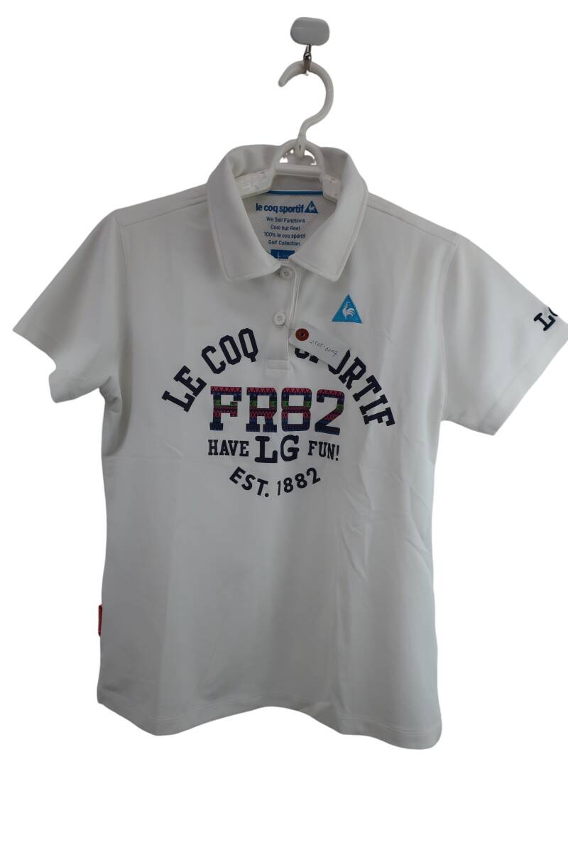 【美品】le coq sportif(ルコックスポルティフ) ポロシャツ 白 レディース L ゴルフ用品 2505-0004 中古拍卖