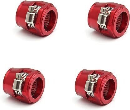 エコノフィッティング 4個セット AN6 ホースエンド フィニッシャー クランプ スクリューバンド付き ナイロンメッシュホース用拍卖