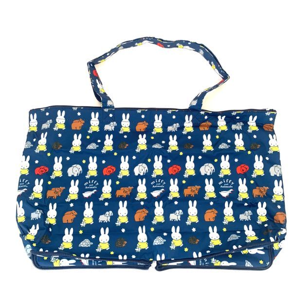 ミッフィー miffy 折りたたみトートミッフィー&アニマル トートバッグ ネイビー拍卖