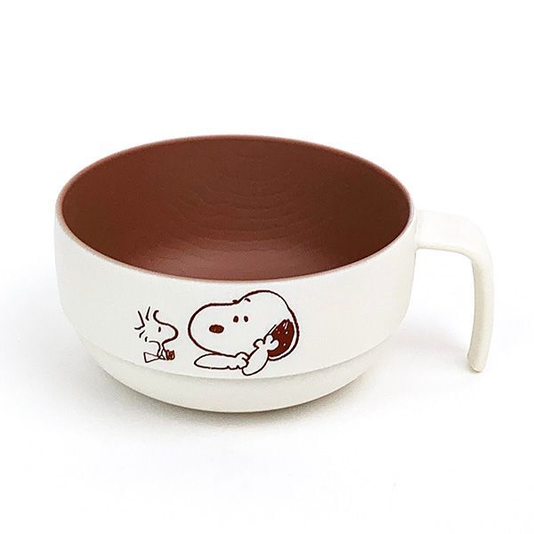 スヌーピー 木目調 スタッキング スープマグ リラックス ブラウン マグカップ お椀 ランチ キッチン ベビー キッズ拍卖