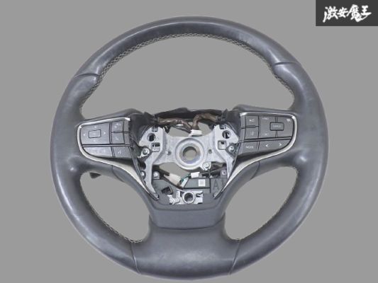 【実働外し!!】 レクサス 純正 GVF55 LS500h 2017年 ステアリング ハンドル ホイール GS120-07390 黒系 レザー 内装 即納 棚3-1拍卖