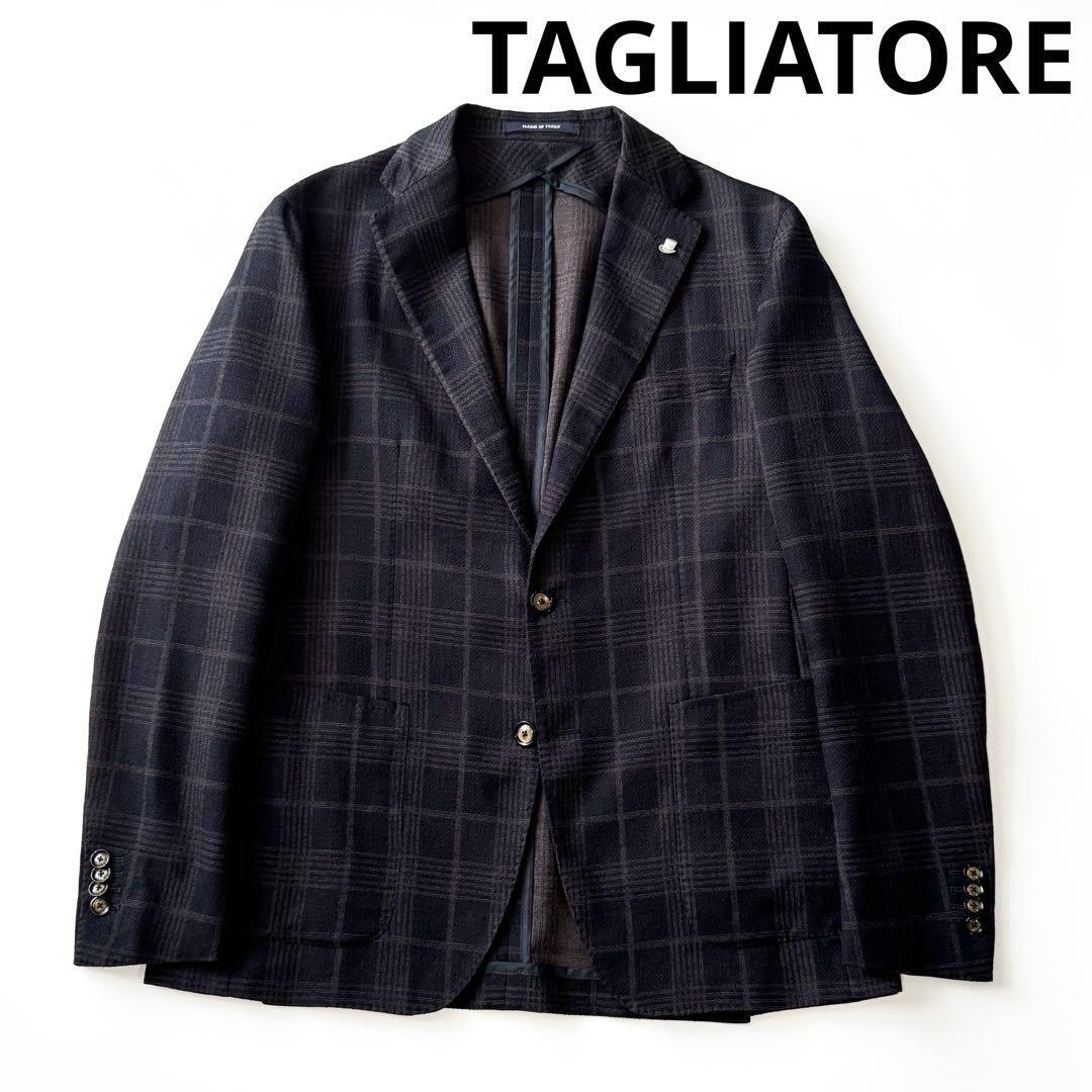 TAGLIATORE タリアトーレ モンテカルロ コットン ウール ストレッチ シングル 2B ジャケット 50 ネイビー 紺 本切羽 アンコン 国内正規 拍卖