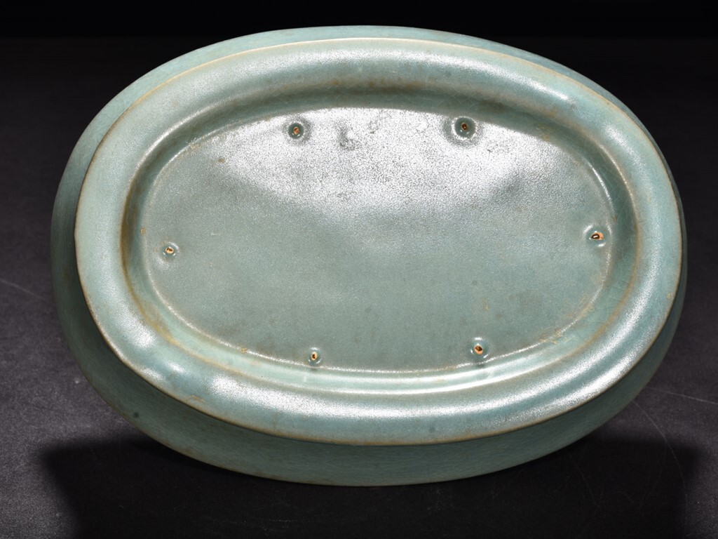 TA192■中国古玩 唐物 宋時代 汝窯 天青釉水仙盆 時代物 極上品■拍卖