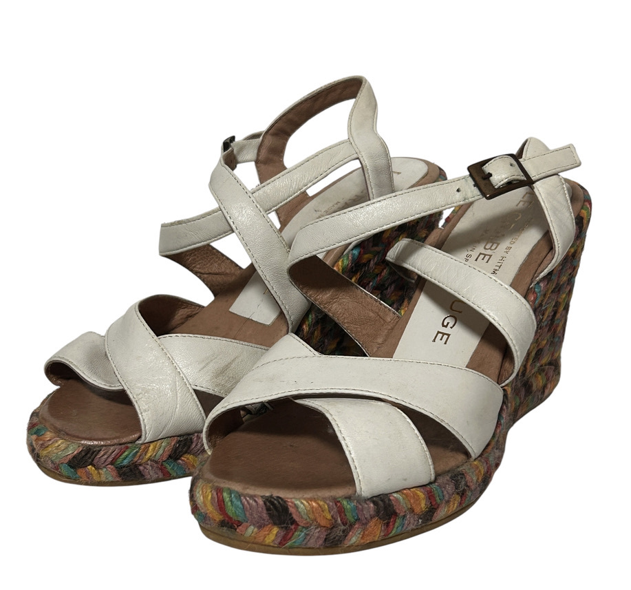 スペイン製▽LE CRABE ROUGE ルクラベルージュ ウェッジソール ベルトサンダル サイズ36 約23cm 拍卖