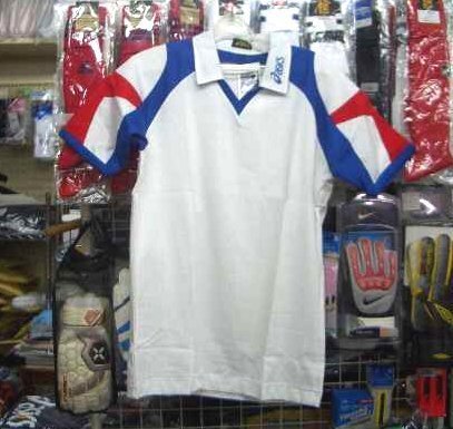 バレーボール アシックス XW1229 asics 半袖ゲームシャツ 白×青 ホワイト×ブルー XOサイズ 大きいサイズ asics 新品 レトロ 即決/拍卖