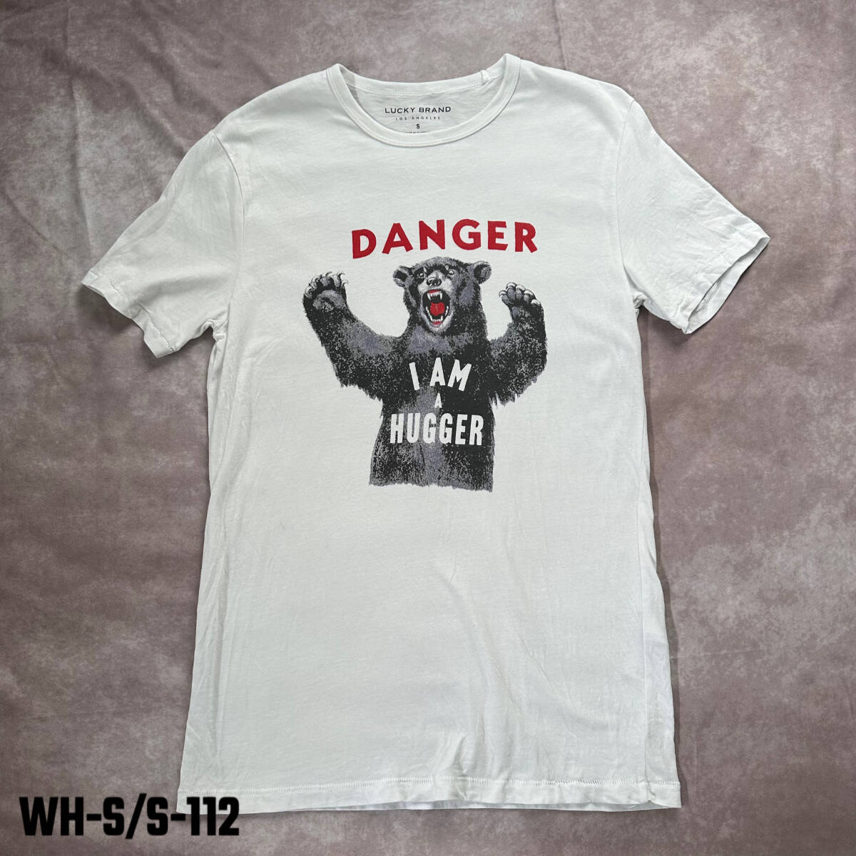 USA古着 bear グラフィックTシャツ ホワイト Sサイズ LUCKY BRAND拍卖