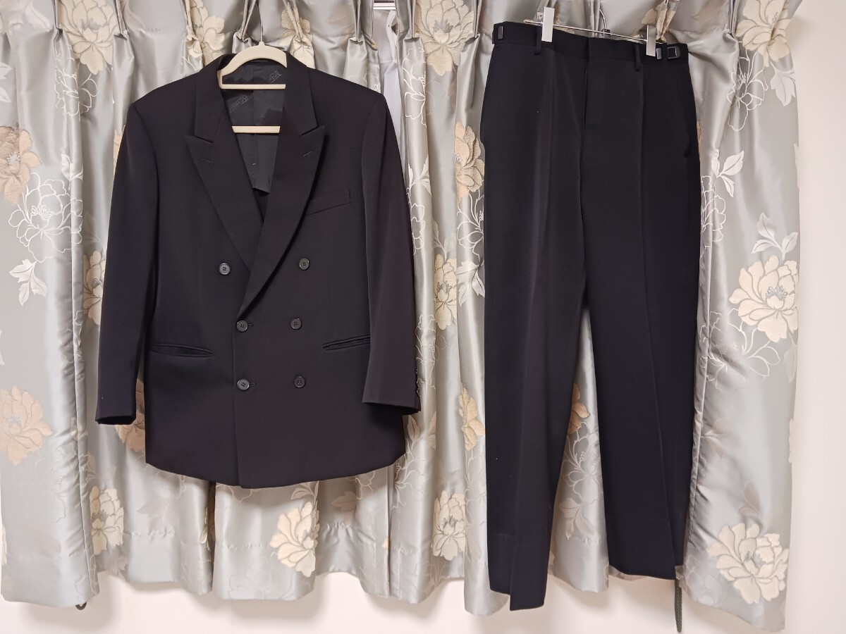 DORMEUIL ダブルスーツ ブラック Mサイズ 上下セット ドメール フォーマル 礼服拍卖