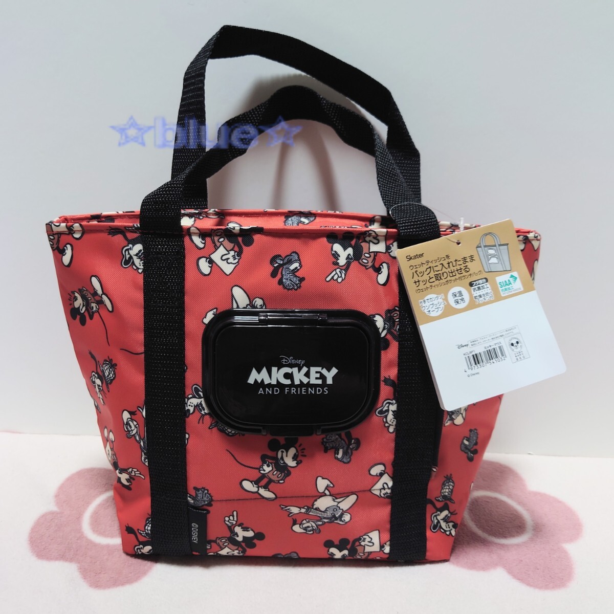 ディズニー ミッキー ドナルド 保冷 ランチバッグ 保冷バッグ ミニトート レッド 赤 ミッキーマウス ランチトート拍卖