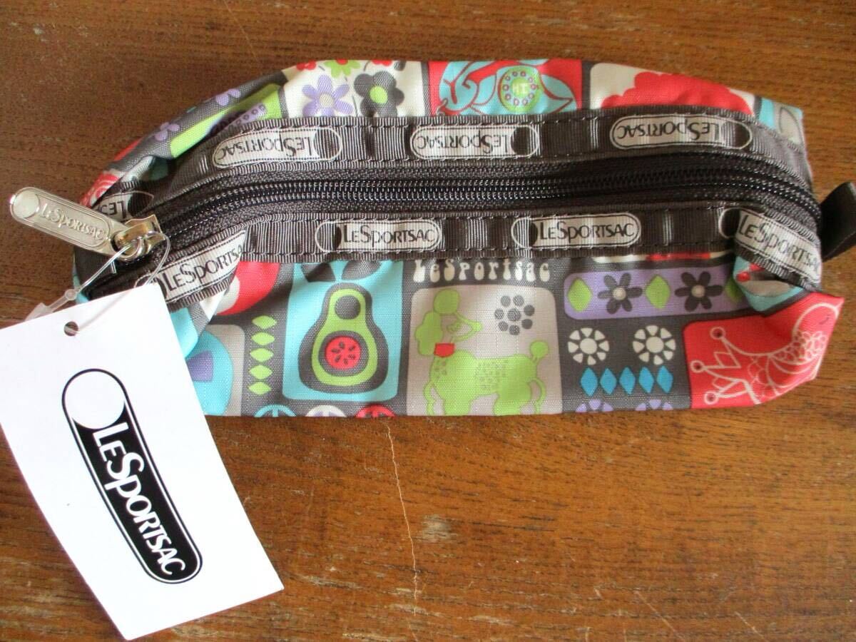 【未使用・送料込】レスポートサック LeSportsac ポップ柄 オシャレ ミニポーチ 軽量 小物入れ 小物ケース 人気 ポーチ※金具一部変色あり拍卖