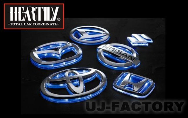 【HEARTILY/ハーテリー】★LEDシャイニングエンブレム/スモール時:ブルー⇔ブレーキ時:レッド★日産(N-01)ナイトシーンを華麗に演出♪拍卖
