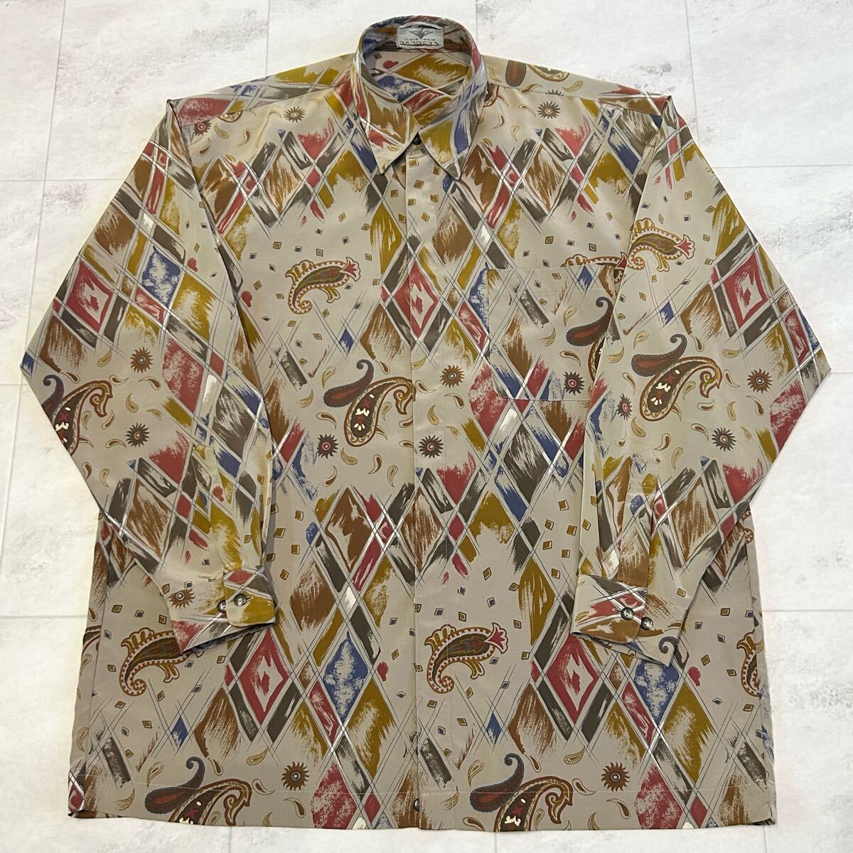 BARBERN 総柄 柄シャツ ペイズリー レトロ アート ビンテージ 長袖シャツ拍卖