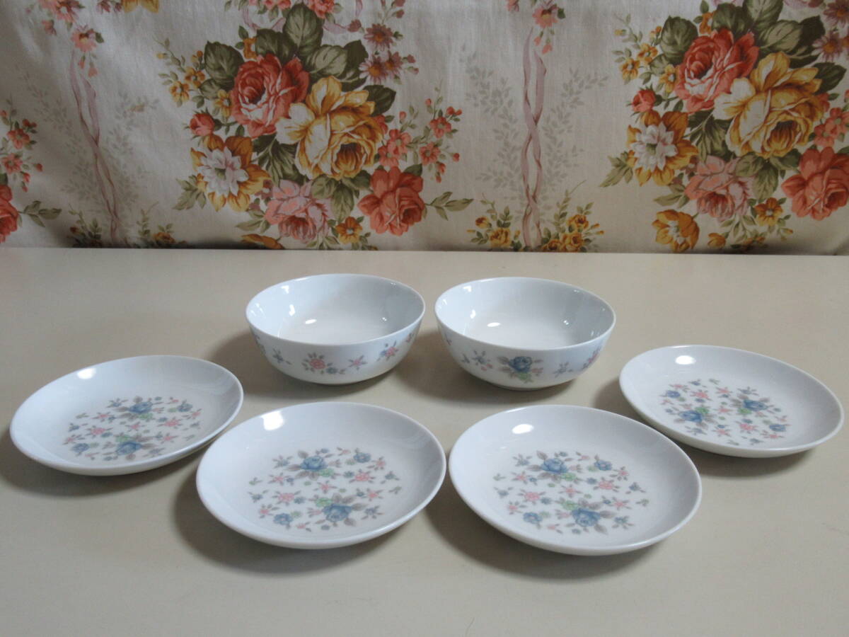 R7 05★ノリタケ【NIPPON TOKI KAISHA 早春】小鉢2客&皿4枚セット レトロアンティーク 未使用拍卖