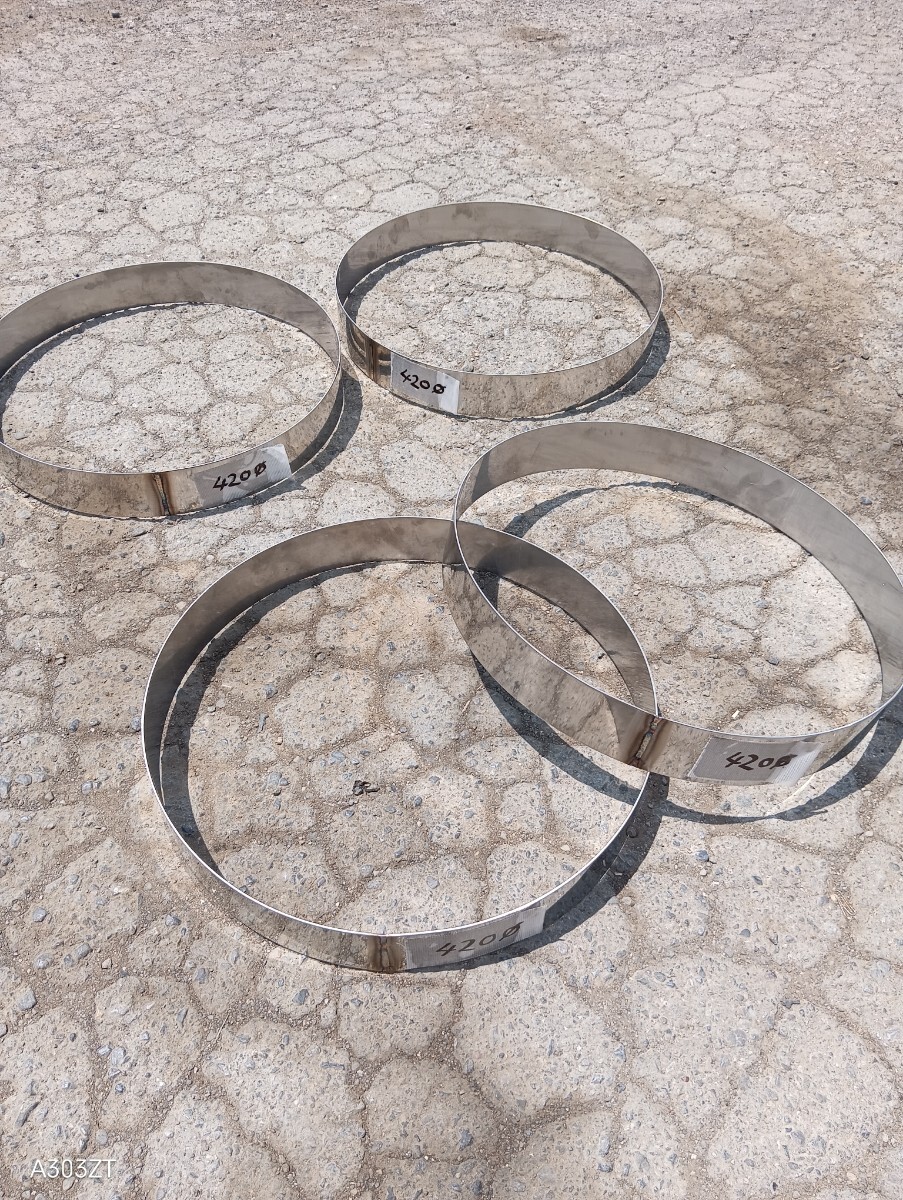 未使用 ホイールマーカーリング 17.5インチ用 直径420ミリ ステンレス製 レトロ デコトラ アートトラック 4枚セット拍卖