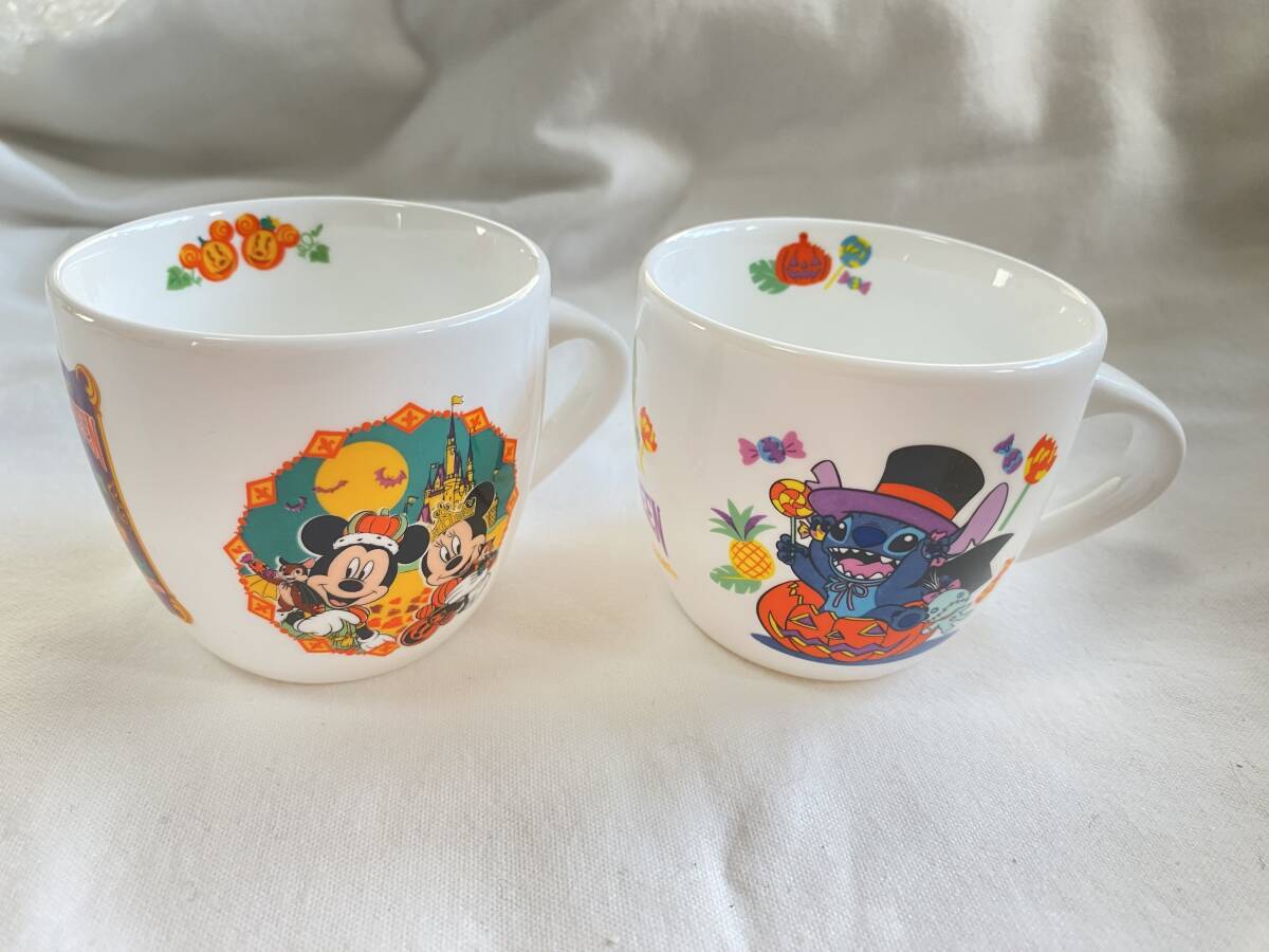 TDL ★ディズニーランド ハロウィーン2005 ミッキー&ミニー ドナルド スティッチ スーベニアカップ 2個セット 購入時以外の使用無し拍卖