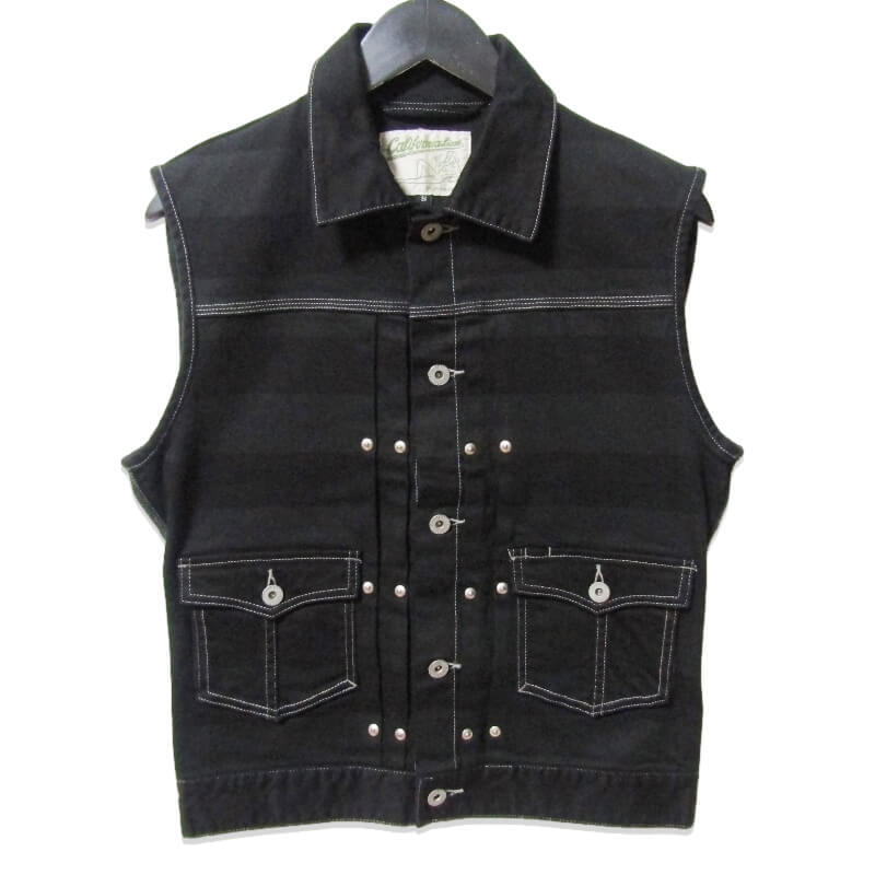 未使用 CALIFORNIA LINE カリフォルニアライン ベスト ボーダー シャドー ボーダー ストレッチ ブラック 黒 S 27109863拍卖