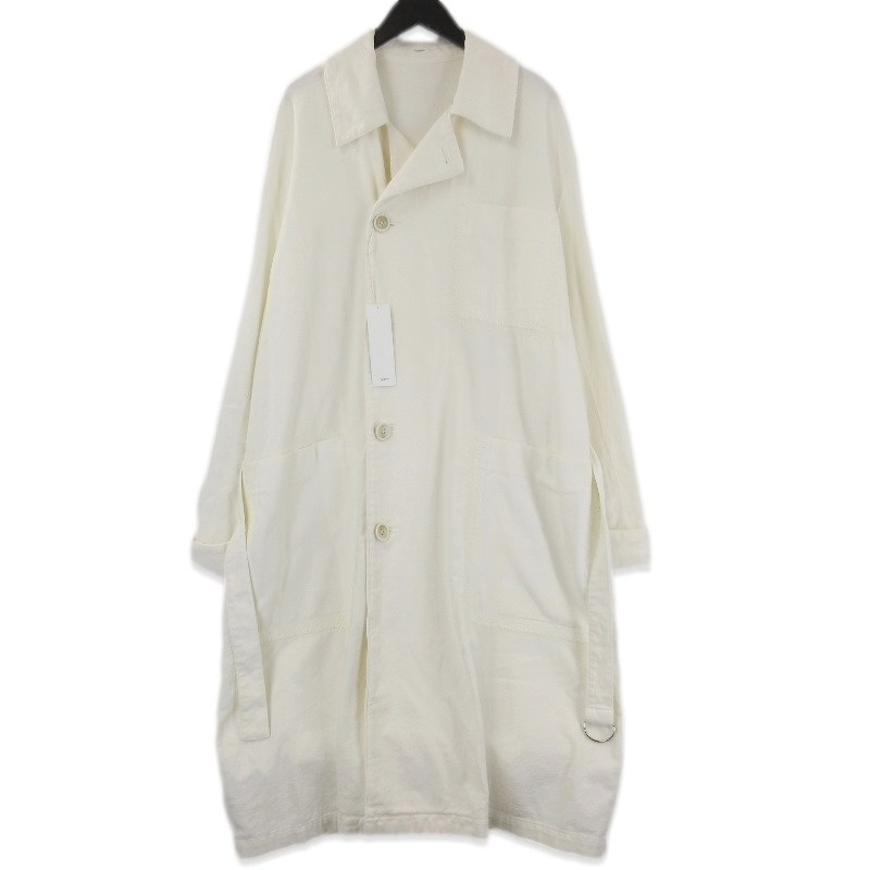 未使用 Fujimoto フジモト ロングコート FJ23S-90-001 オーバーサイズ コットン シルク シルク混 ホワイト 白 F タグ付き 71012427拍卖