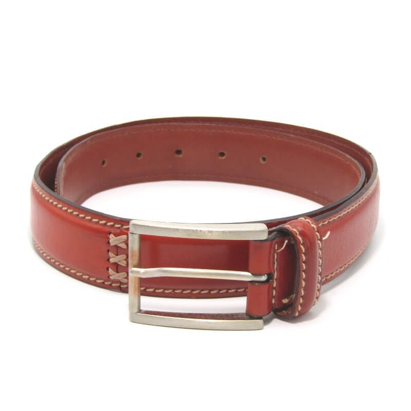 Anderson's アンダーソンズ ベルト イタリア製 5穴レザー ブラスバックル ブラウン 80 28010068拍卖