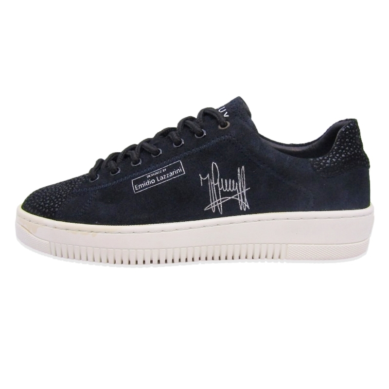 未使用 CRUYFF クライフ 42 JOAN ローカット CC6350183350 異素材 コンビ フットボール NAVY×BLACK 18000499拍卖