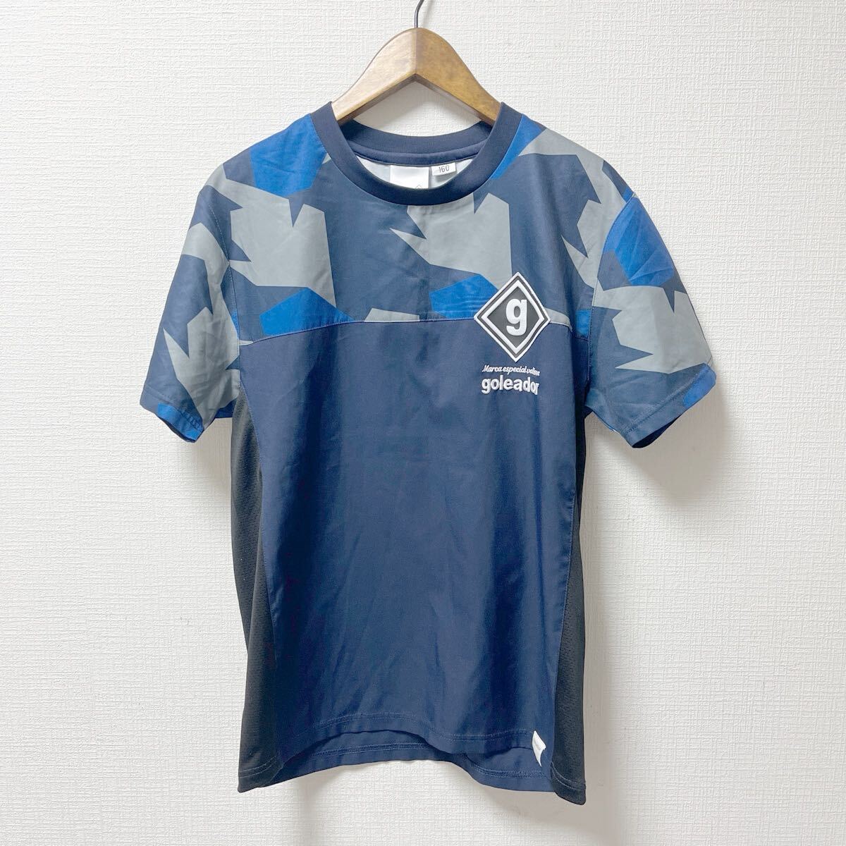 goleador ゴレアドール 半袖シャツ 160サイズ ネイビー ポリエステル拍卖