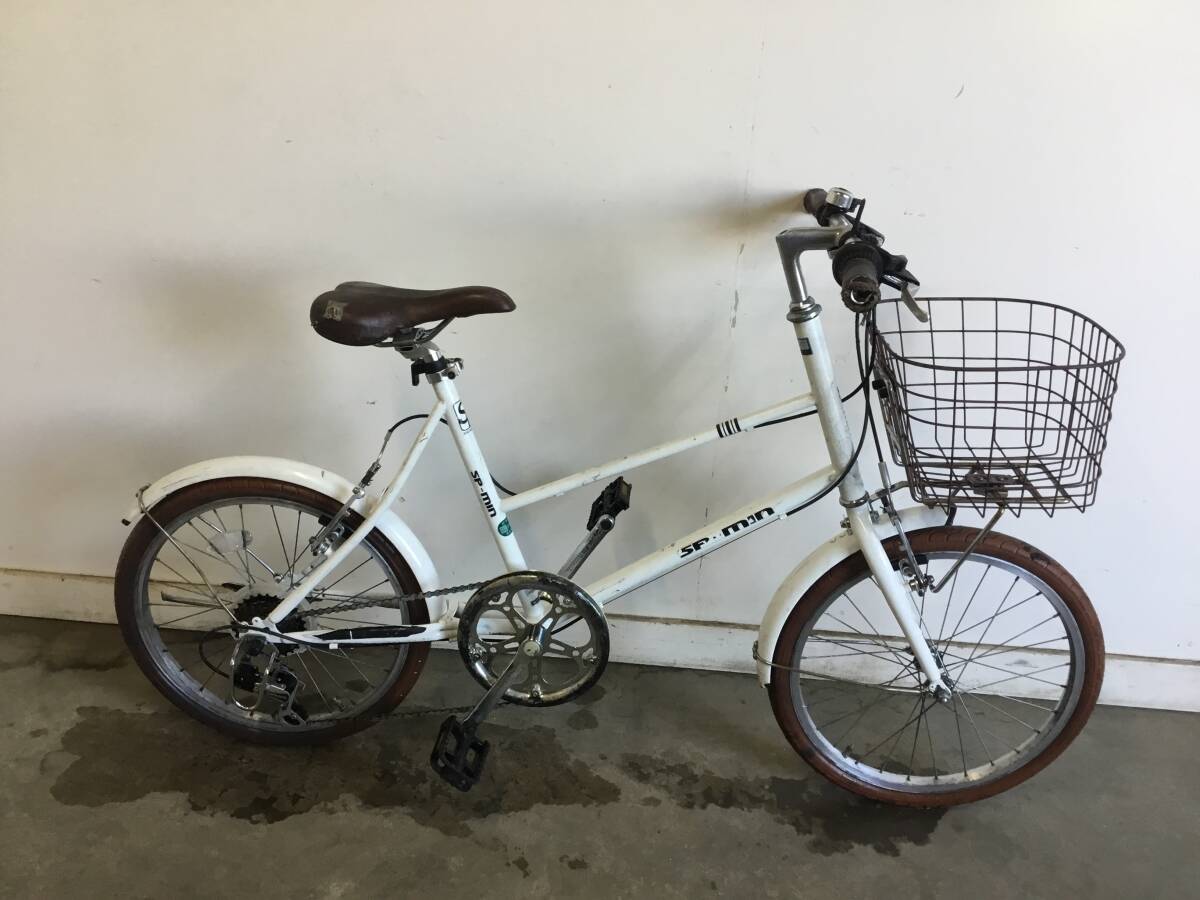 △ v A-106岐阜発/ SP-MIN/ 20インチ/ 自転車/ 6段変速/ タイヤ劣化あり/ サドル破れあり/ 現状品/ R7.5/8 △拍卖