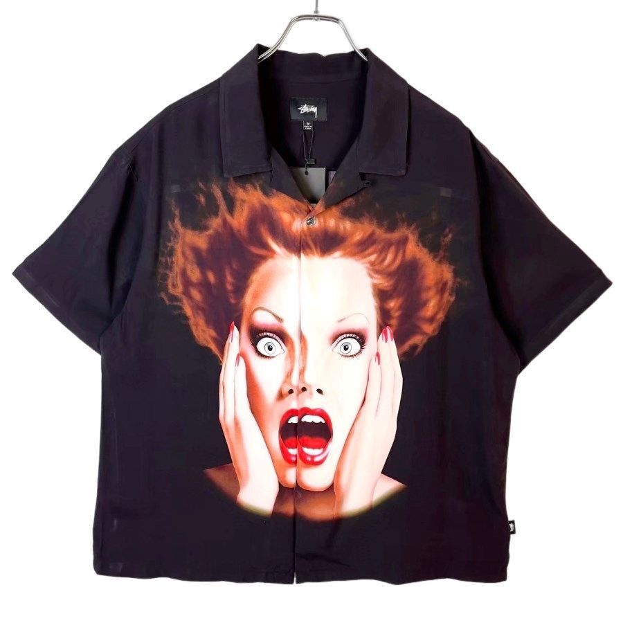 新品タグ付き!ステューシーStussy半袖レーヨンシャツアートシャツアロハHARUMI GIRL SHIRTはるみギャルズ山口はるみ50205拍卖