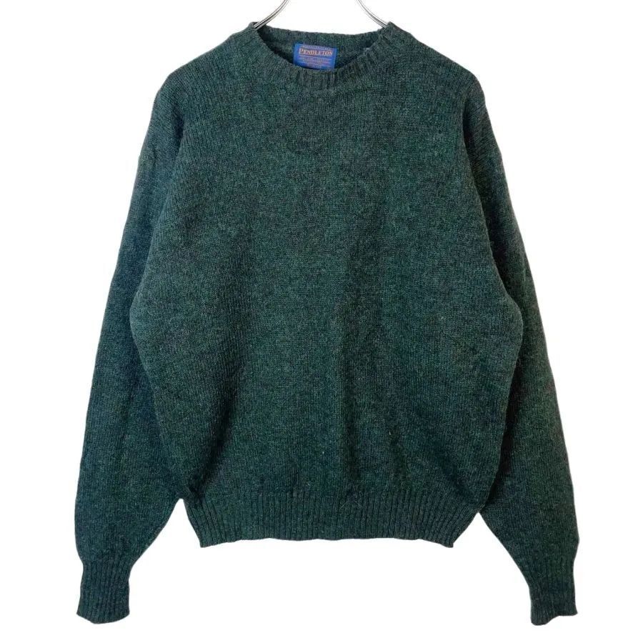 90s~ペンドルトンPendletonウールニットセーター好配色グリーン緑ブラック黒y2kレトログランパコアグランマコアvintageヴィンテージ50305拍卖