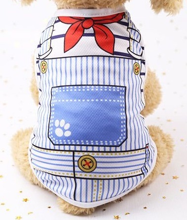 犬猫用 ペット 薄手衣服 赤リボンXL 胸囲50cm 体重5-7kg目安拍卖