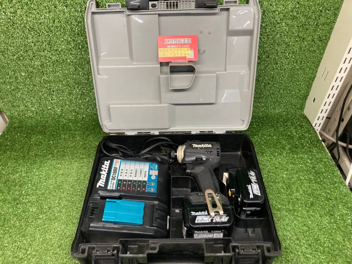 【中古品】★makita(マキタ) 14.4v充電式インパクトドライバ 黒(フルセット6Ahバッテリx2/充電器/ケース) TD161DRGXB IT5PEGRMVOR4拍卖