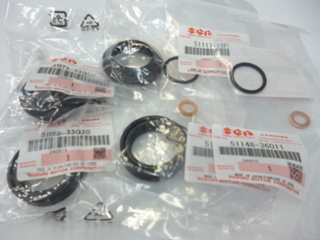 アドレスV125 K5 K6 フロントフォークシール ダストシール 銅パッキン トップキャップOリング 左右セット クリックポスト可拍卖