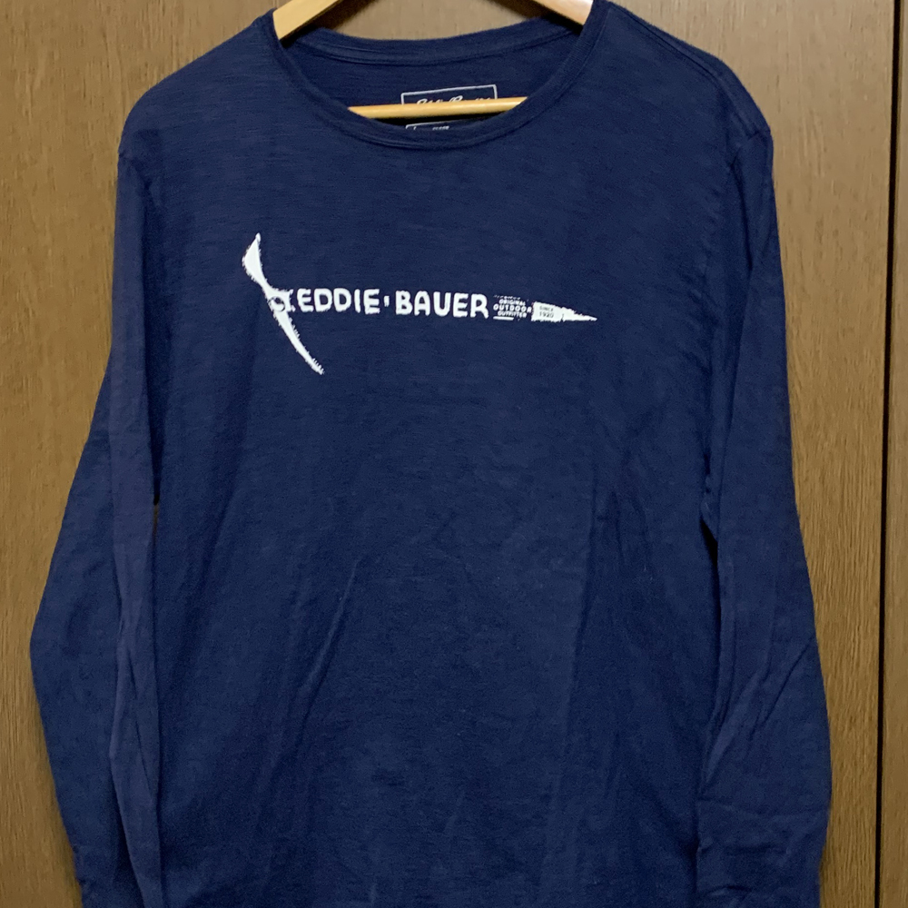 M【Eddie Bauer|ロンT】エディーアウアー ネイビー 長袖Tシャツ ロングスリーブ拍卖