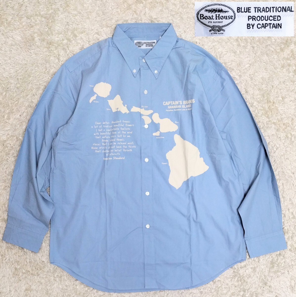 【未使用★大きいサイズ5(XL)】Boat House 長袖ボタンダウンシャツ◆水色☆ボートハウス (5)拍卖
