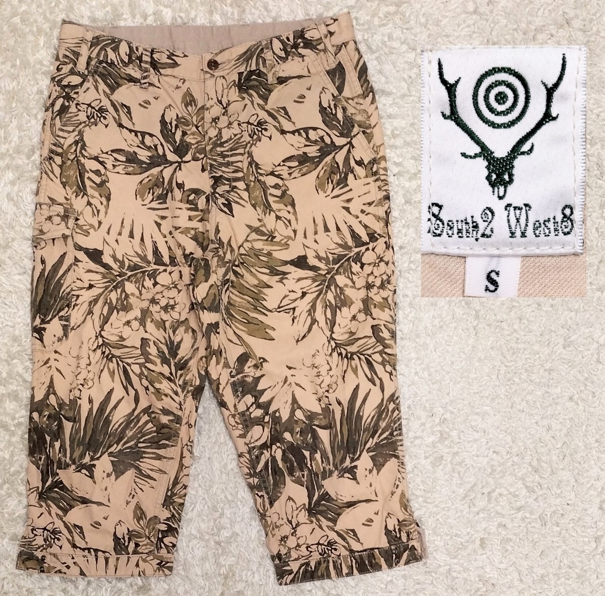 【ボタニカル柄★】Sサイズ South2 West8/S2W8 カーゴクロップドパンツ◆サウスツーウエストエイト (4)拍卖