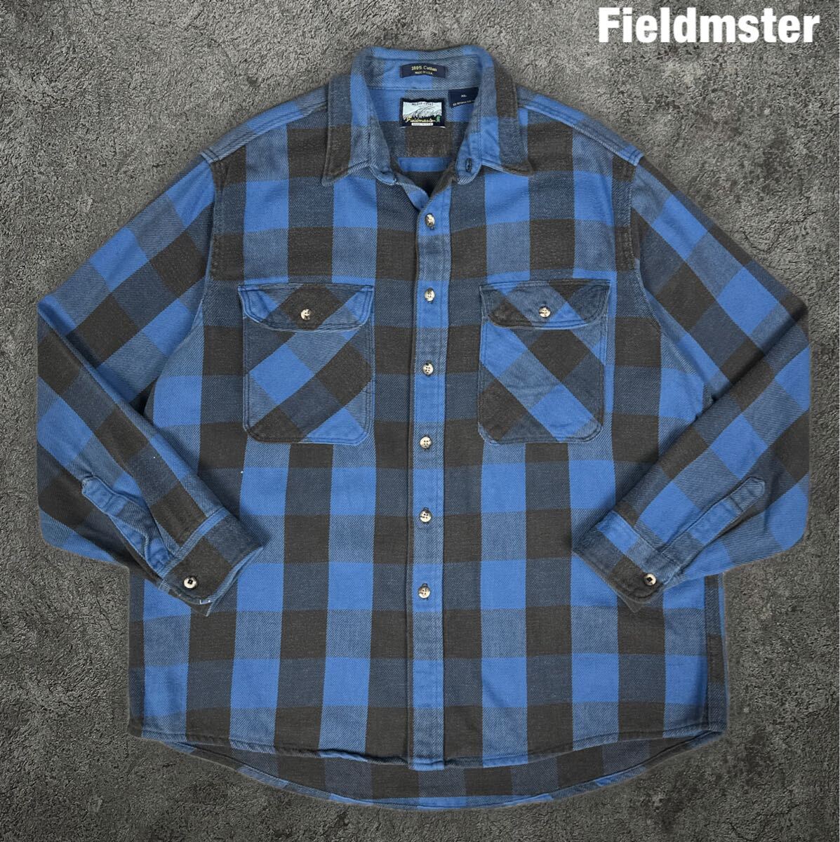 SEARS Field mster 80s 90s ビンテージ ブロックチェックネルシャツ USA製 シアーズ フィールドマスター vintage 拍卖