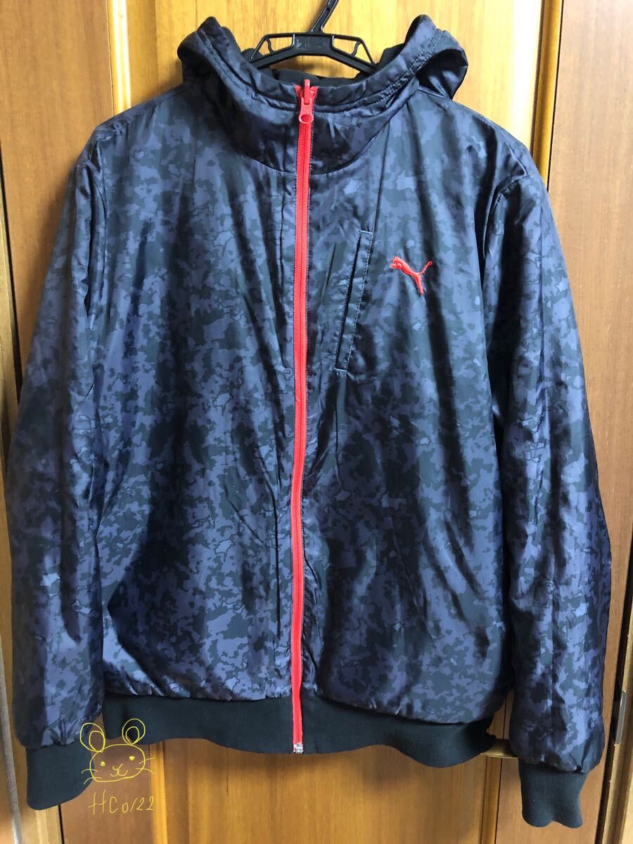 中古品 PUMA(プーマ) メンズ リバーシブル ジャンパー 上着 ジャケット 迷彩グレー?(黒系) XLサイズ拍卖