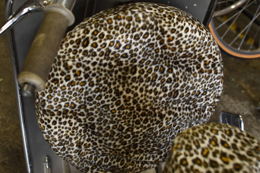 ベスパ ランブレッタ レオパード スペアタイヤ用カバー ヒョウ柄 フェイクファー拍卖