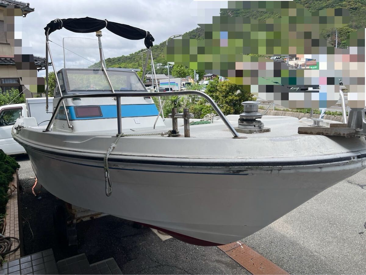 ヤマハ UF23 4スト 70馬力 オーニング GPS魚探 前後ウインチ付き拍卖